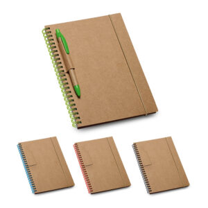 Caderno personalizado B6 reciclado com capa dura e espiral