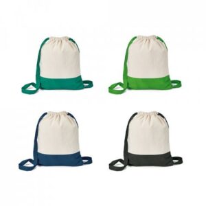 sacola tipo mochila de algodão personalizada