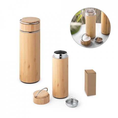 garrafa termica bambu personalizada