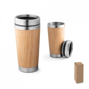 copo térmico inox bambu personalizado parede dupla