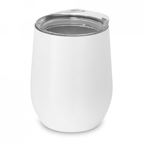copo térmico de viagem inox personalizado branco