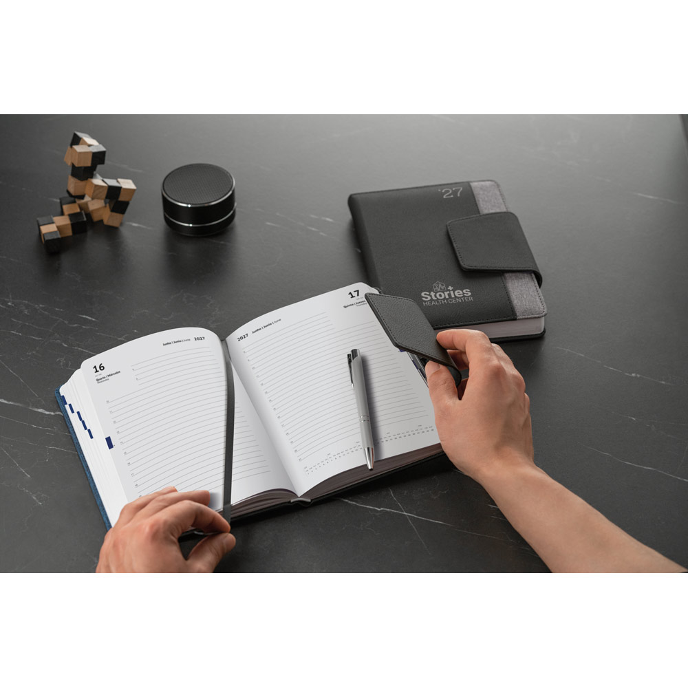 agenda personalizada com caneta