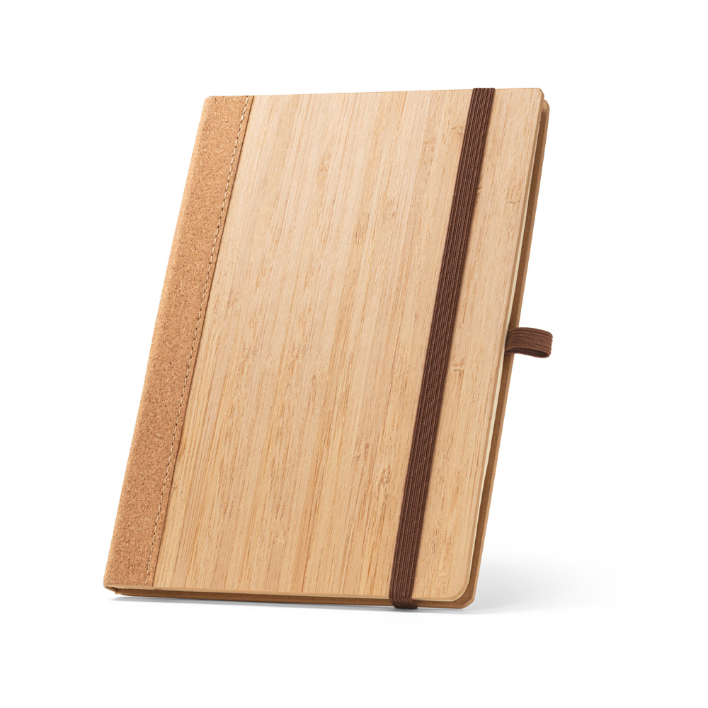 caderno de bambu e cortiça personalizado