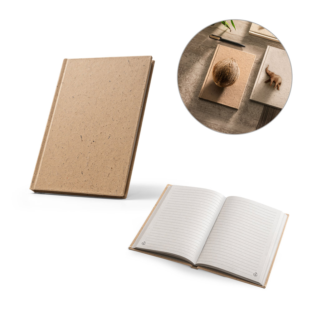 caderno de casca de coco personalizado