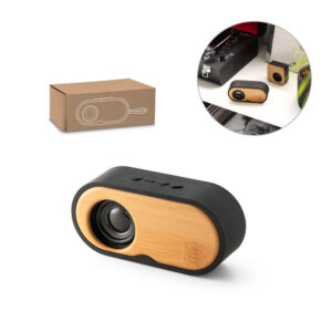 caixa de som bluetooth de bambu personalizada
