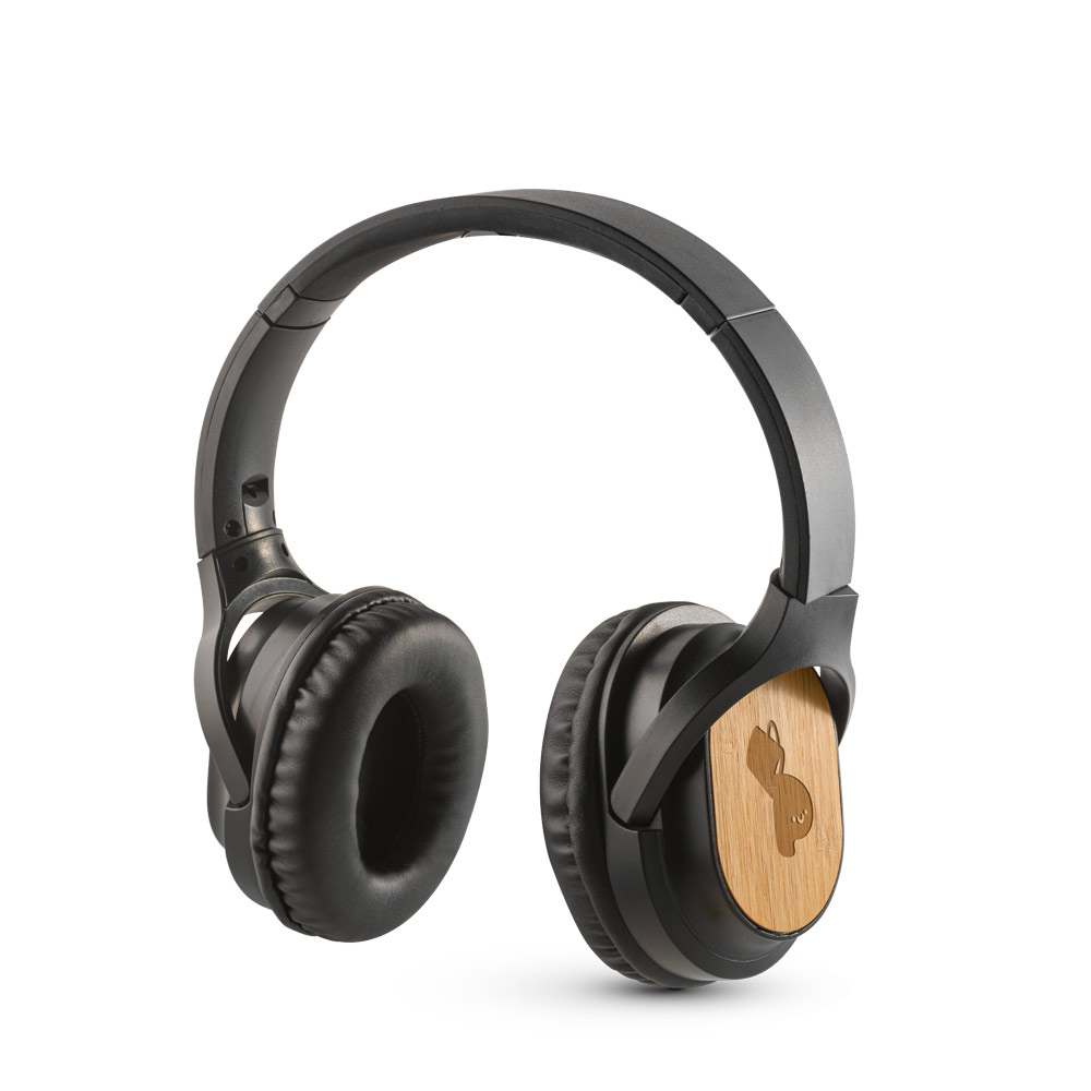 headphone wireless de bambu personalizado