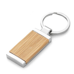 chaveiro ecológico personalizado em metal e bambu com caixa